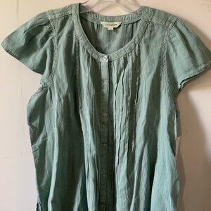 Pale Button-down Green Blouse